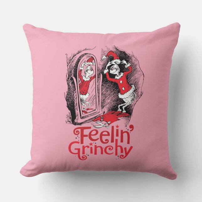 Schnürsenkel | Gefühl Grinchy Kissen (Vorderseite)