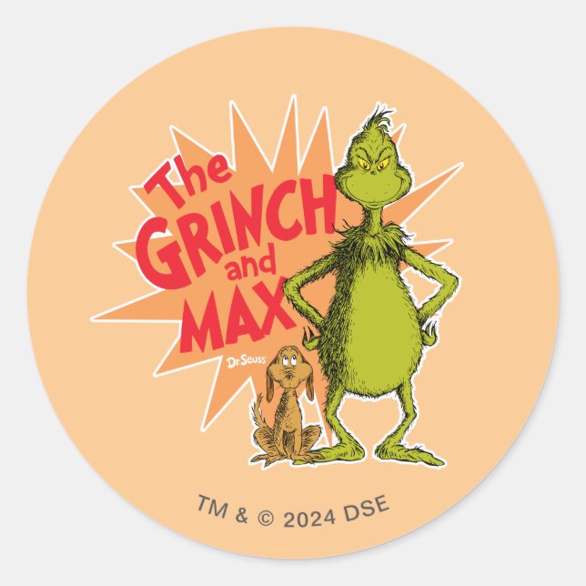 Schnürsenkel | Grinch & Max Sternexplosion Runder Aufkleber (Vorderseite)