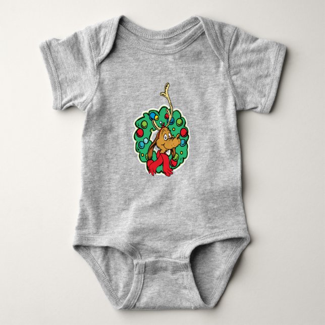 Schnürsenkel | Max Christmas Wreath Baby Strampler (Vorderseite)