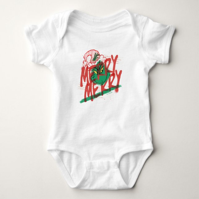 Schnürsenkel | Merry Merry Grunge Graphic Baby Strampler (Vorderseite)