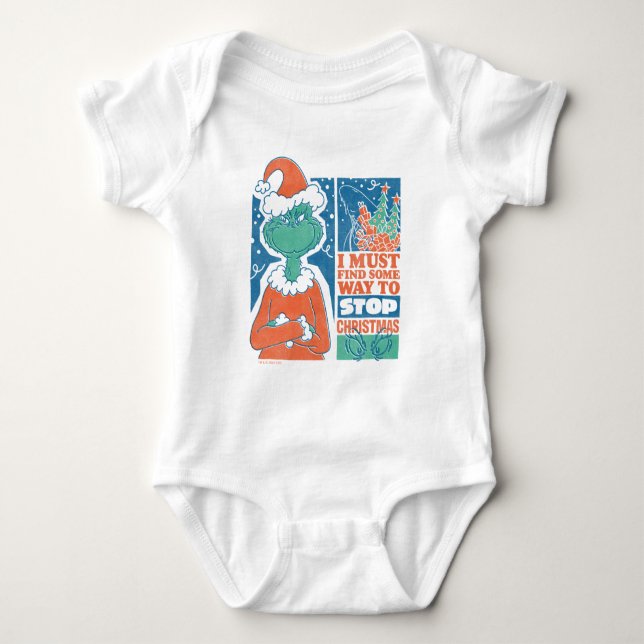 Schnürsenkel | Stopp Christmas Vintag Graphic Baby Strampler (Vorderseite)