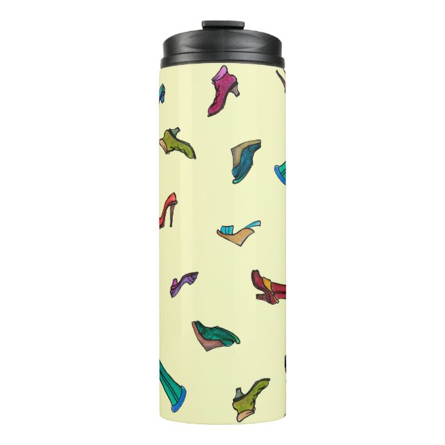 Schnürt das wasserfarbene Muster Thermosbecher (Vorderseite)
