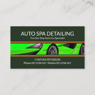 Schockierende Green Sports Car Detection Auto Car  Visitenkarte