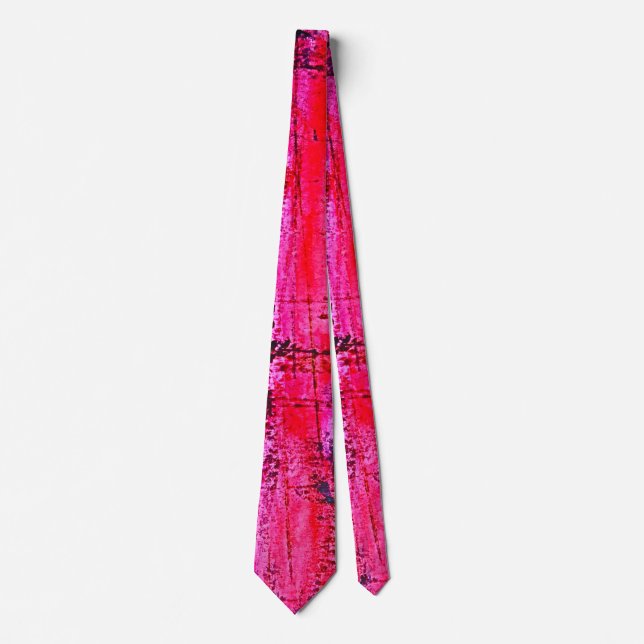 Schockierende Hot Neon Pink Crimson modern abstrak Krawatte (Vorderseite)