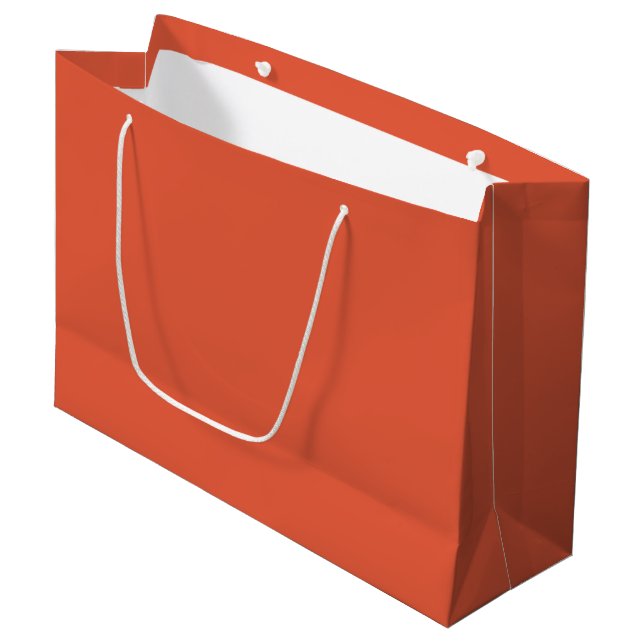 Schockierende orangefarbene große Geschenktasche Große Geschenktüte (Vorderseite Schrägansicht)