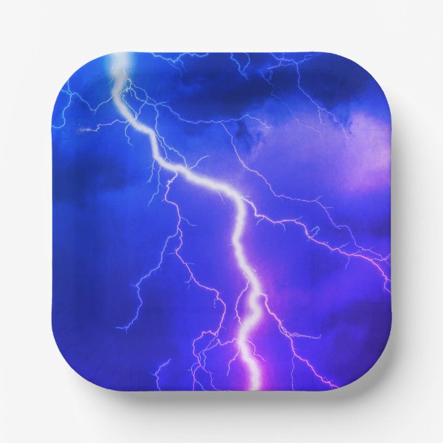 schockierender Blitzschlag Pappteller (Vorderseite)