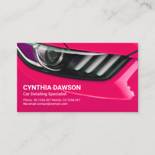 schockierendes Pink Sports Car Headlights Auto Det Visitenkarte