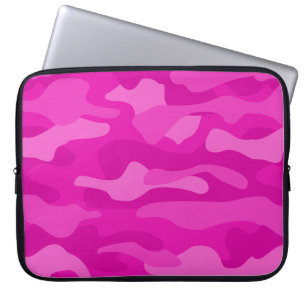 Schockierendes Rosa Monocolor Camo Laptopschutzhülle