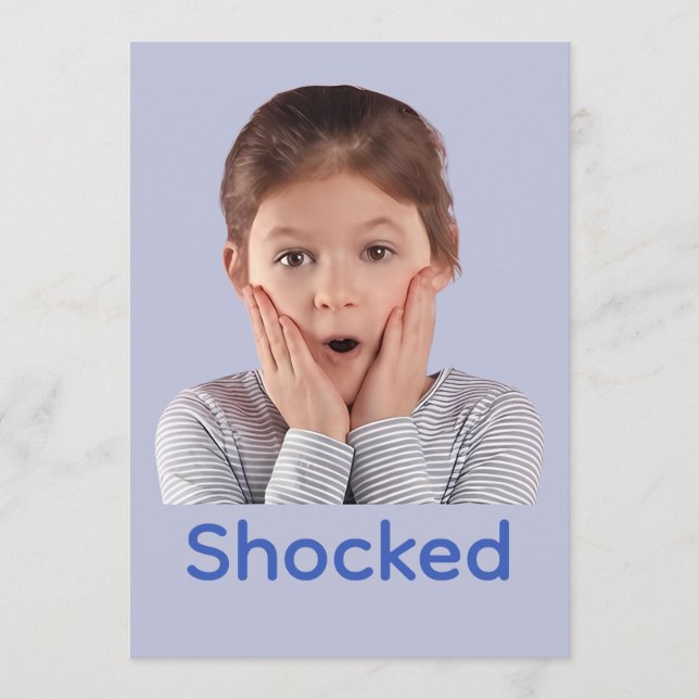 Schockierte Gefühle von Kindern Dankeskarte (Vorderseite)