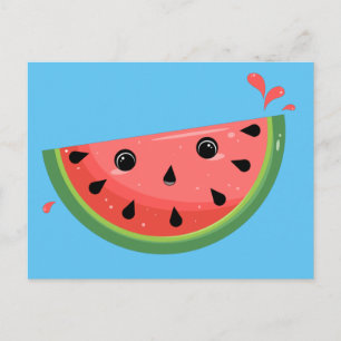 Schockierte Kawaii Watermelon Postkarte