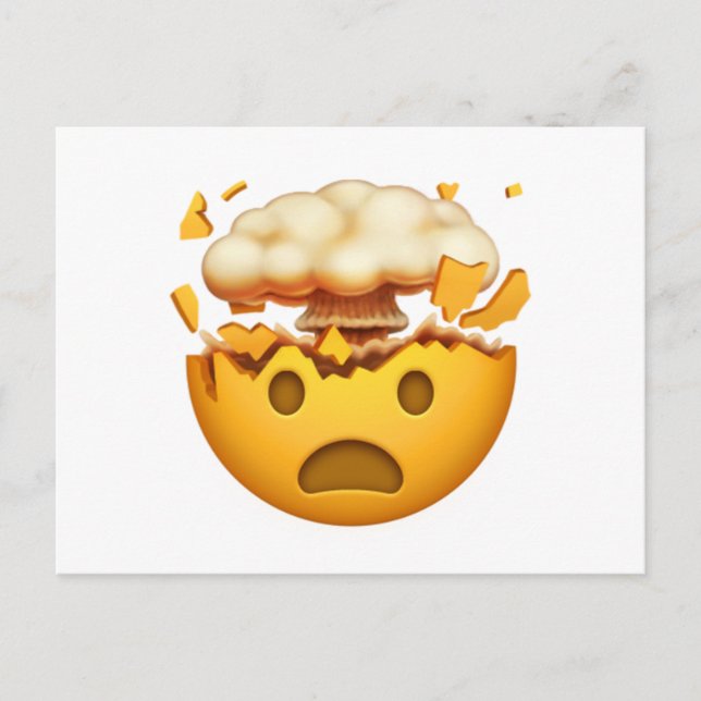 Schockiertes Gesicht mit explodierendem Kopf - Emo Postkarte (Vorderseite)