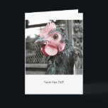 Schockiertes Hühnchen - Funny Hen Birthday Card Karte<br><div class="desc">Schockierte HühnerGeburtstagskarte. Foto eines Hühners mit einem schockierten Ausdruck. Perfekte altersbezogene Geburtstagskarte. Wusstest du, dass du ALLE Texte auf dieser Karte personalisieren kannst? Es muss kein Geburtstag sein. Ändern Sie den Text so, dass er dem Geschmack Ihrer Wahl entspricht. Sie können auch Stil, Größe und Position des Textes ändern, indem...</div>