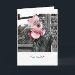 Schockiertes Hühnchen - Funny Hen Birthday Card Karte<br><div class="desc">Schockierte Hühnerkarte Geburtstagskarte. Foto eines Hühners mit einem schockierten Ausdruck. Perfekte altersbezogene Geburtstagskarte. Wusstest du, dass du ALLE Texte auf dieser Karte personalisieren kannst? Es muss kein Geburtstag sein. Ändern Sie den Text so, dass er dem Geschmack Ihrer Wahl entspricht. Sie können auch Stil, Größe und Position des Textes ändern,...</div>