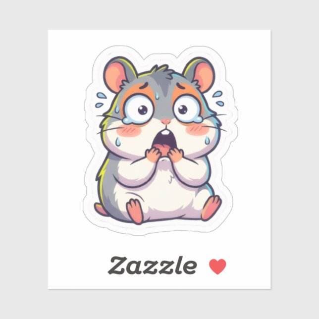 Schockiertes Kawaii-Hamster-Sticker Aufkleber (Blatt)