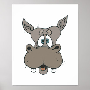 schockiertes Nilpferd Poster
