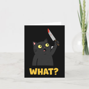 Schockkatze mit Kniffaufkleber Karte