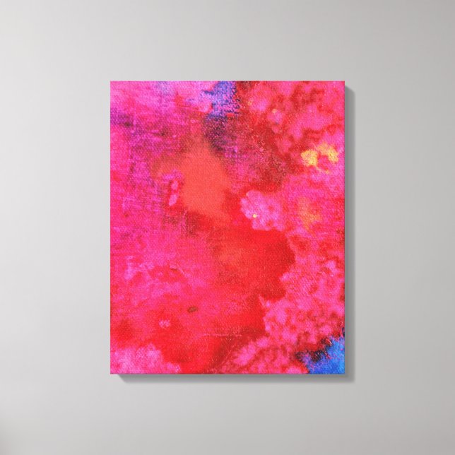 Schockrosa abstrakte moderne Kunst Leinwanddruck (Vorderseite)