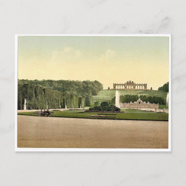 Schoenbrunn (d. h. Sch&ouml;nbrunn)Park, Wien, A Postkarte (Vorderseite)