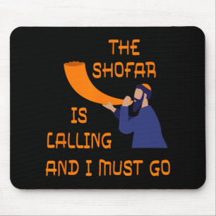 Schofar ruft und ich muss gehen Jüdisches Neujahr Mousepad
