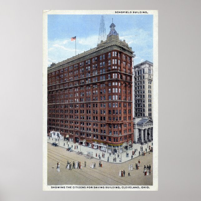Schofield Gebäude, Cleveland Ohio 1920er Vintag Poster (Vorne)