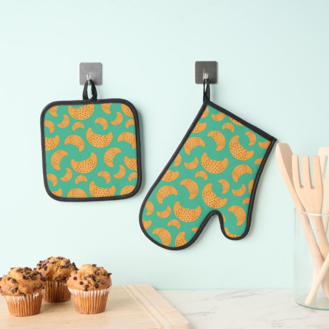 Schokocroissants Ofenhandschuh & Topflappen-Set (Insitu (Hängend))