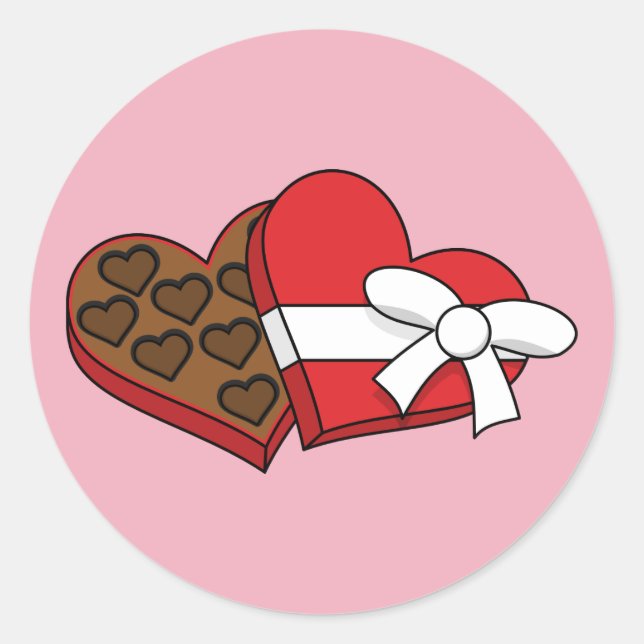 Schokolade am Valentinstag Runder Aufkleber (Vorderseite)
