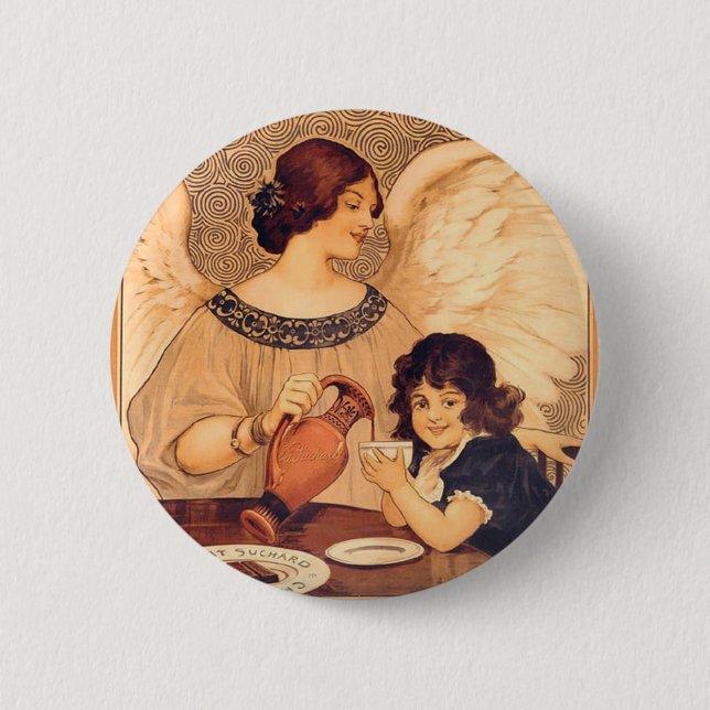 Schokolade Angel Französische Antike Button (Vorderseite)