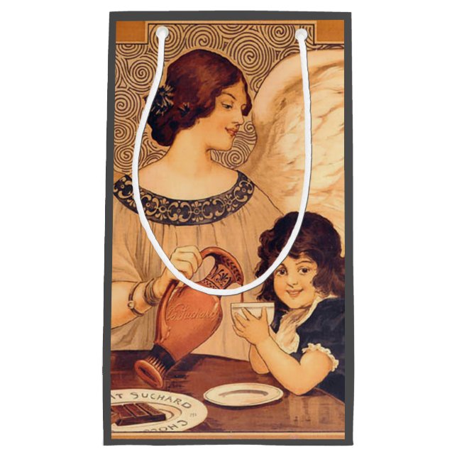 Schokolade Angel Französische Antike Kleine Geschenktüte (Vorderseite)