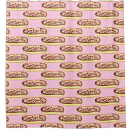 Schokolade Aquarellfarben Eclairs Donuts Duschvorhang