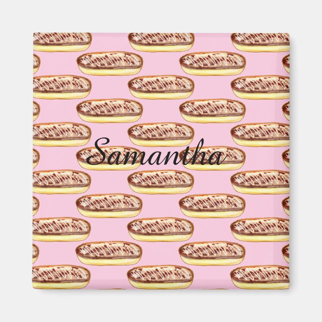Schokolade Aquarellfarben Eclairs Donuts Magnet (Vorne)