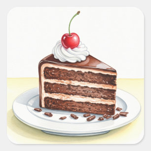 Schokolade Aufkleber auf dem Cake Square