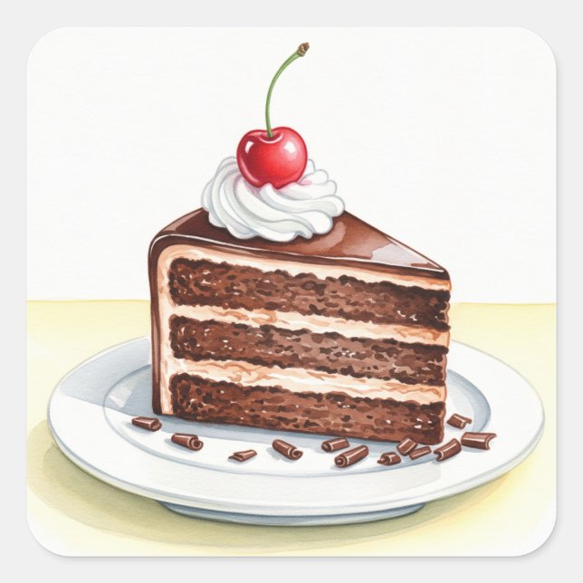 Schokolade Aufkleber auf dem Cake Square (Vorderseite)