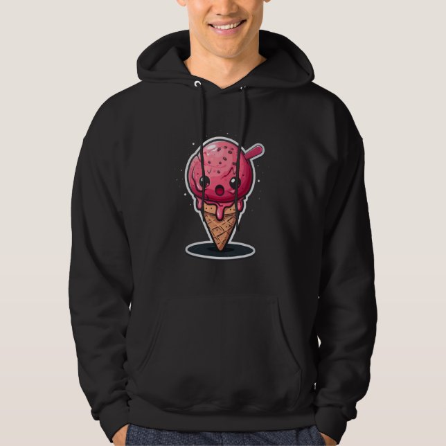 Schokolade aus grauem Eis mit Knive grimmig Eiscre Hoodie (Vorderseite)