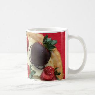 Schokolade bedeckte Erdbeerkäsekuchen-Tasse Kaffeetasse