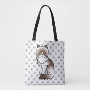 Schokolade Bi-Color Persischer Cartoon Kat & Paws Tasche