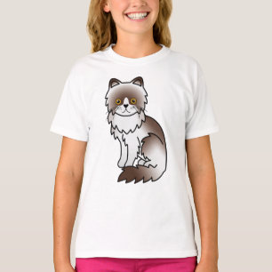Schokolade Bi-Color Persischer Niedlicher Cartoon T-Shirt