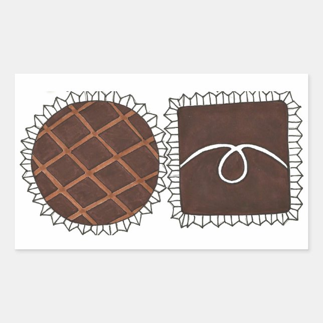 Schokolade Bon Bon Valentine's Day Candy Rechteckiger Aufkleber (Vorderseite)