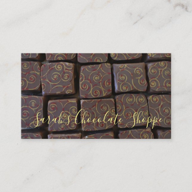 Schokolade Bonbon Chocolatier Candy Shop Süßes Ess Visitenkarte (Vorderseite)