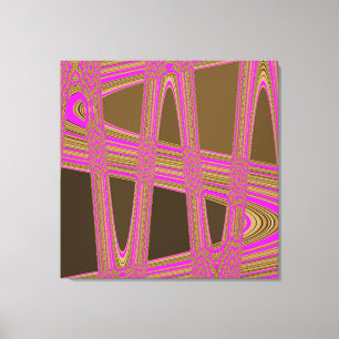 Schokolade Braun Hot Pink Moderne Abstrakte Welle Leinwanddruck