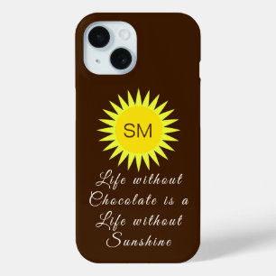 Schokolade Braun Monogramm Leben ohne Sonnenschein Case-Mate iPhone Hülle