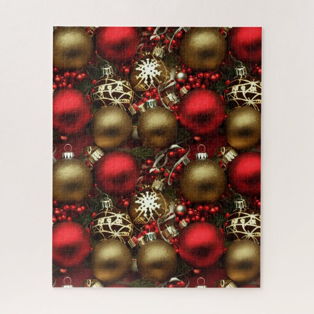 Schokolade Braun und Ruby Rote Weihnachtsschmuck (Vertikal)