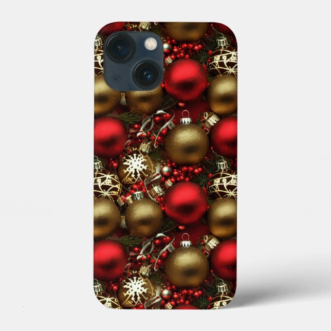 Schokolade Braun und Ruby Rote Weihnachtsschmuck Case-Mate iPhone Hülle (Rückseite)