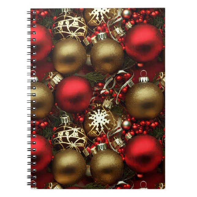 Schokolade Braun und Ruby Rote Weihnachtsschmuck Notizblock (Vorderseite)