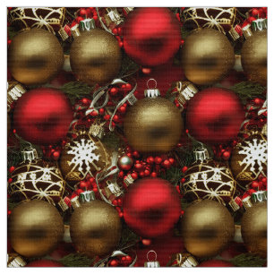 Schokolade Braun und Ruby Rote Weihnachtsschmuck Stoff