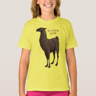 Schokolade braun und schwarz No Drama Llama T-Shirt