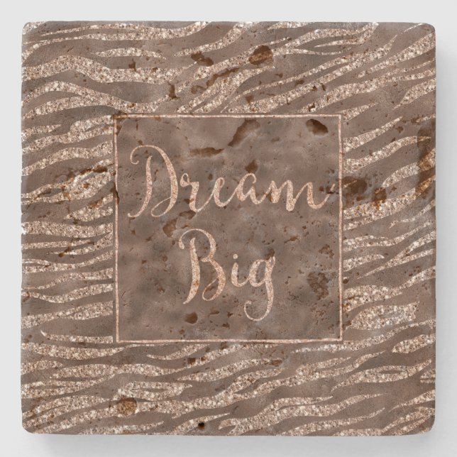 Schokolade Braun Zebra Glitzer Dream Steinuntersetzer (Vorderseite)