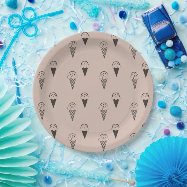 Schokolade Braune Eiscreme Pappteller (Party)