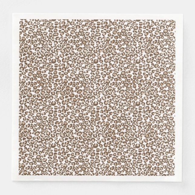 Schokolade Brauner Leopard Print Serviette (Vorderseite)