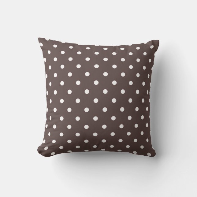 Schokolade Brauner Polka Hundeschlitten Kissen (Vorderseite)
