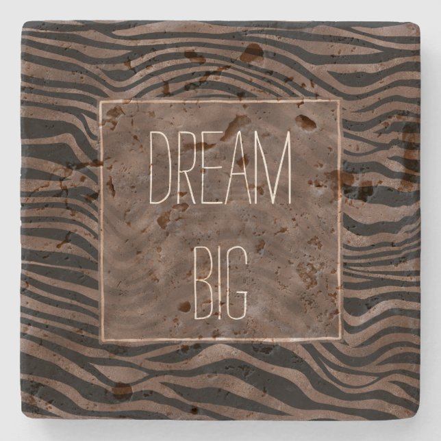 Schokolade Brawn Black Zebra Print Steinuntersetzer (Vorderseite)